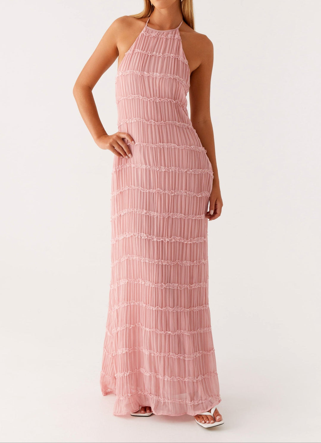 Selene Textured Halter Maxi Dress
