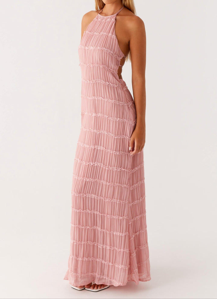 Selene Textured Halter Maxi Dress