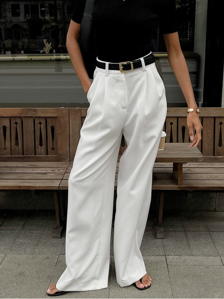 Relaxed-Fit Wide-Leg Office Trousers