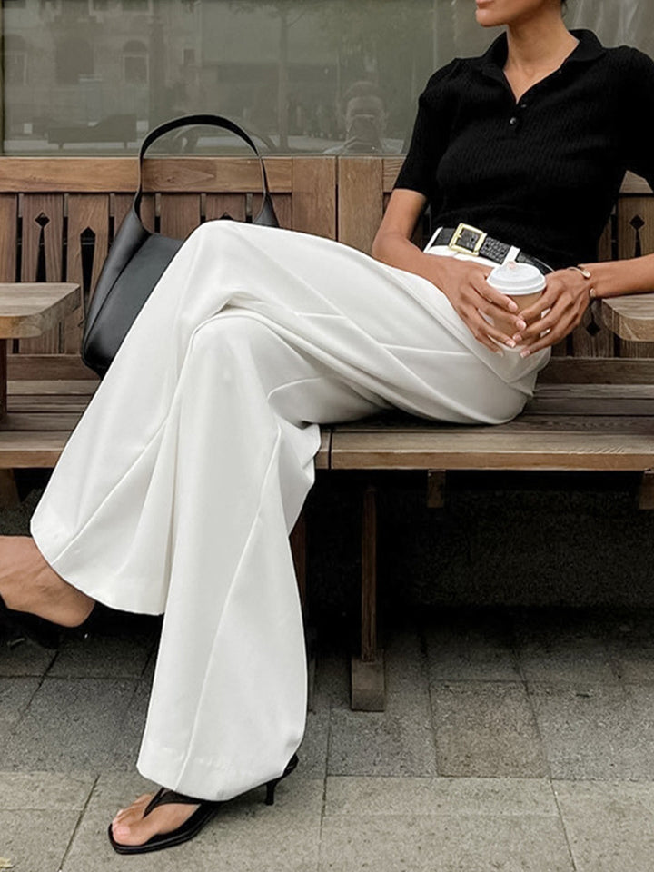 Relaxed-Fit Wide-Leg Office Trousers