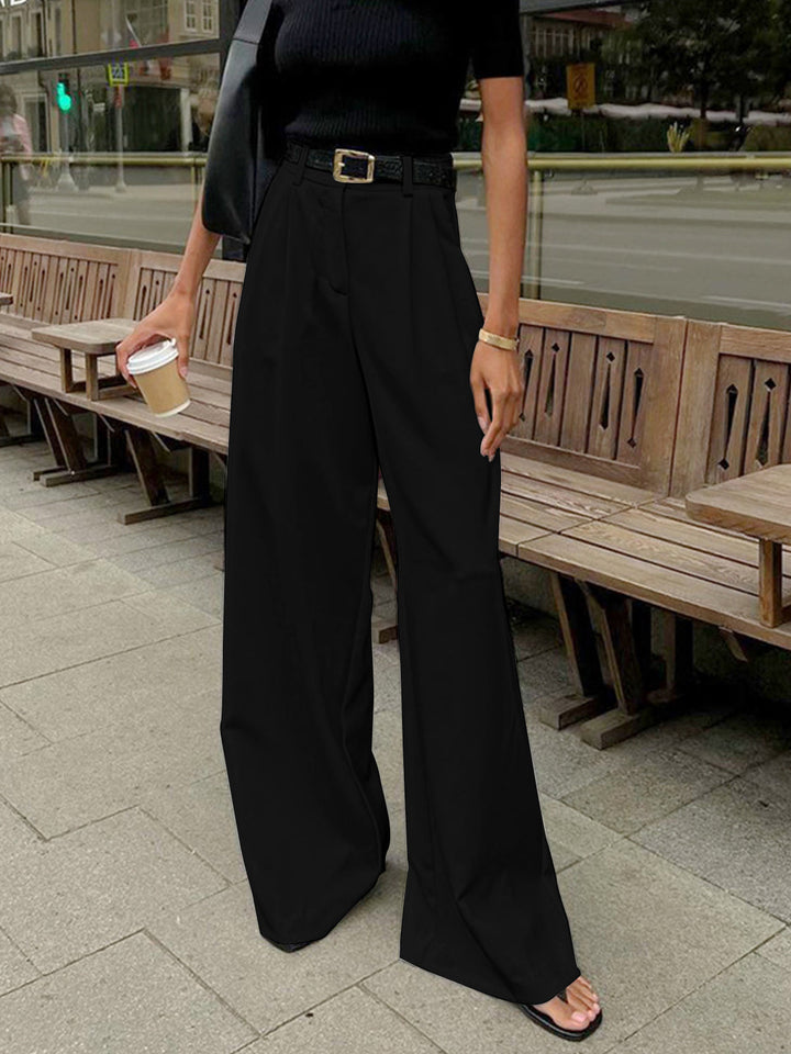 Relaxed-Fit Wide-Leg Office Trousers