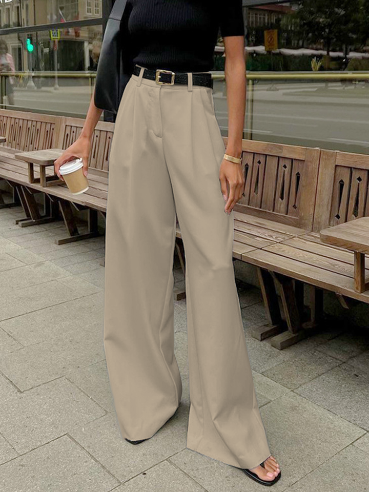 Relaxed-Fit Wide-Leg Office Trousers