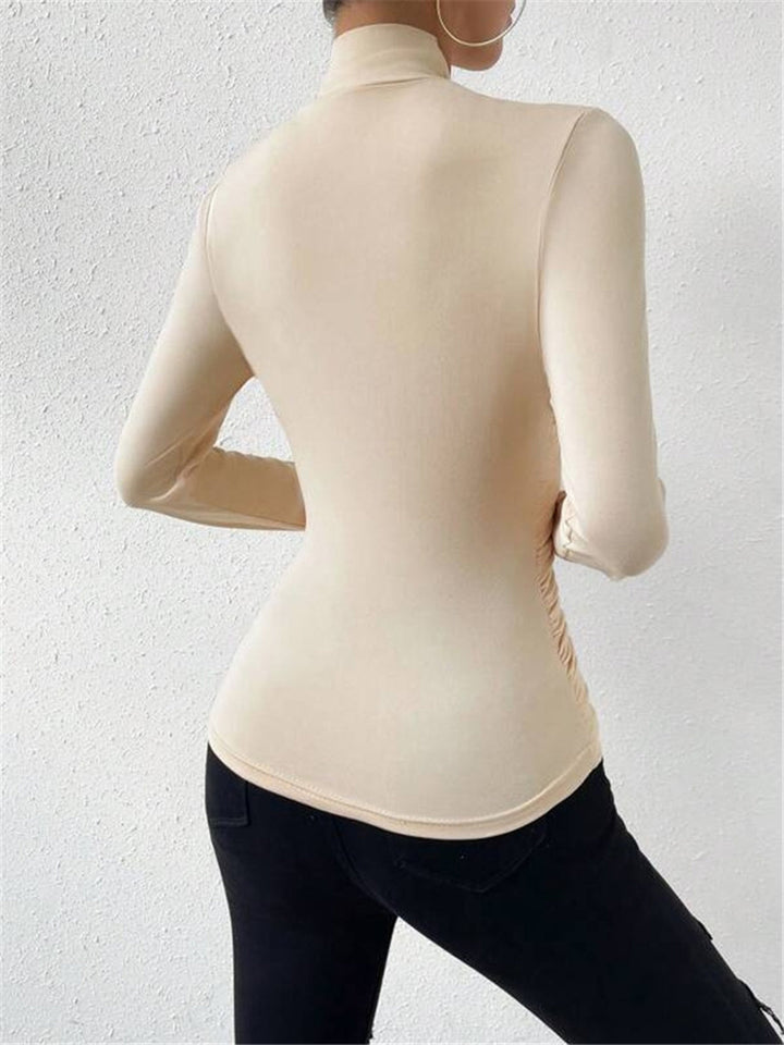 Seraphine Draped Crossover Long Sleeve Top