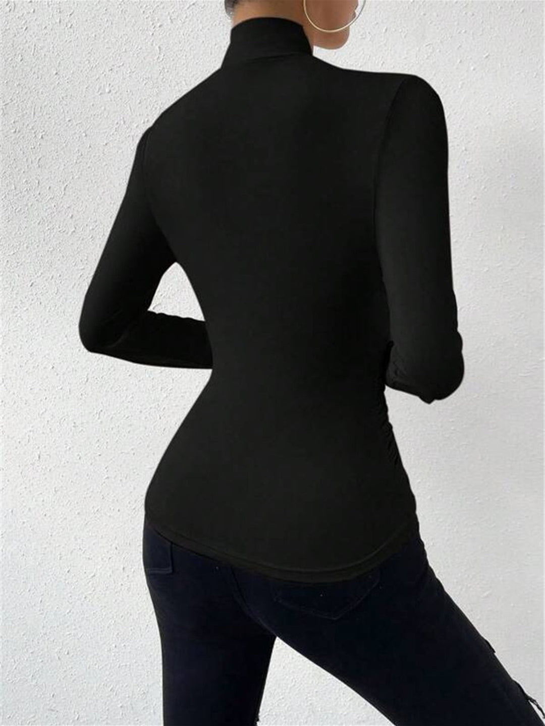 Seraphine Draped Crossover Long Sleeve Top