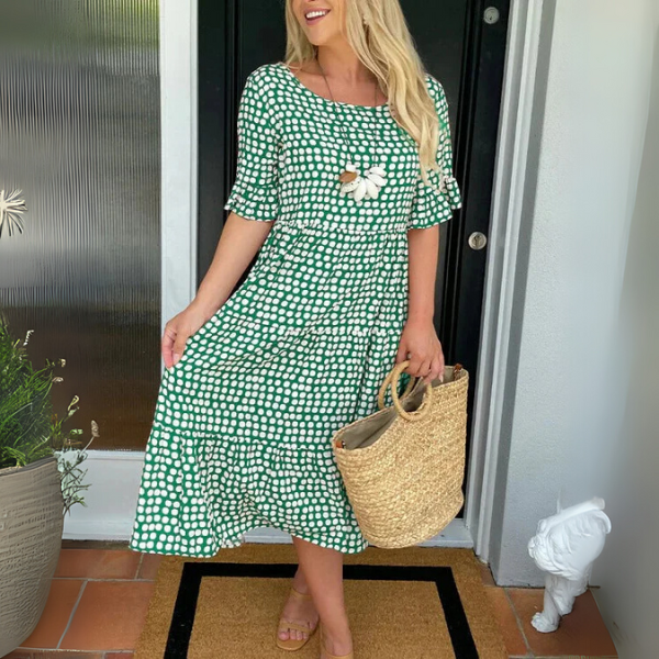 Aisha Relaxed Tiered Midi Dress