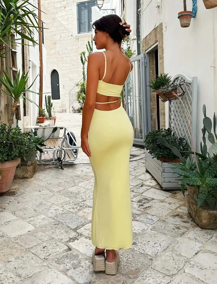 Soleil Backless Bodycon Summer Party Maxi Dress