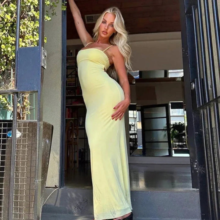 Soleil Backless Bodycon Summer Party Maxi Dress