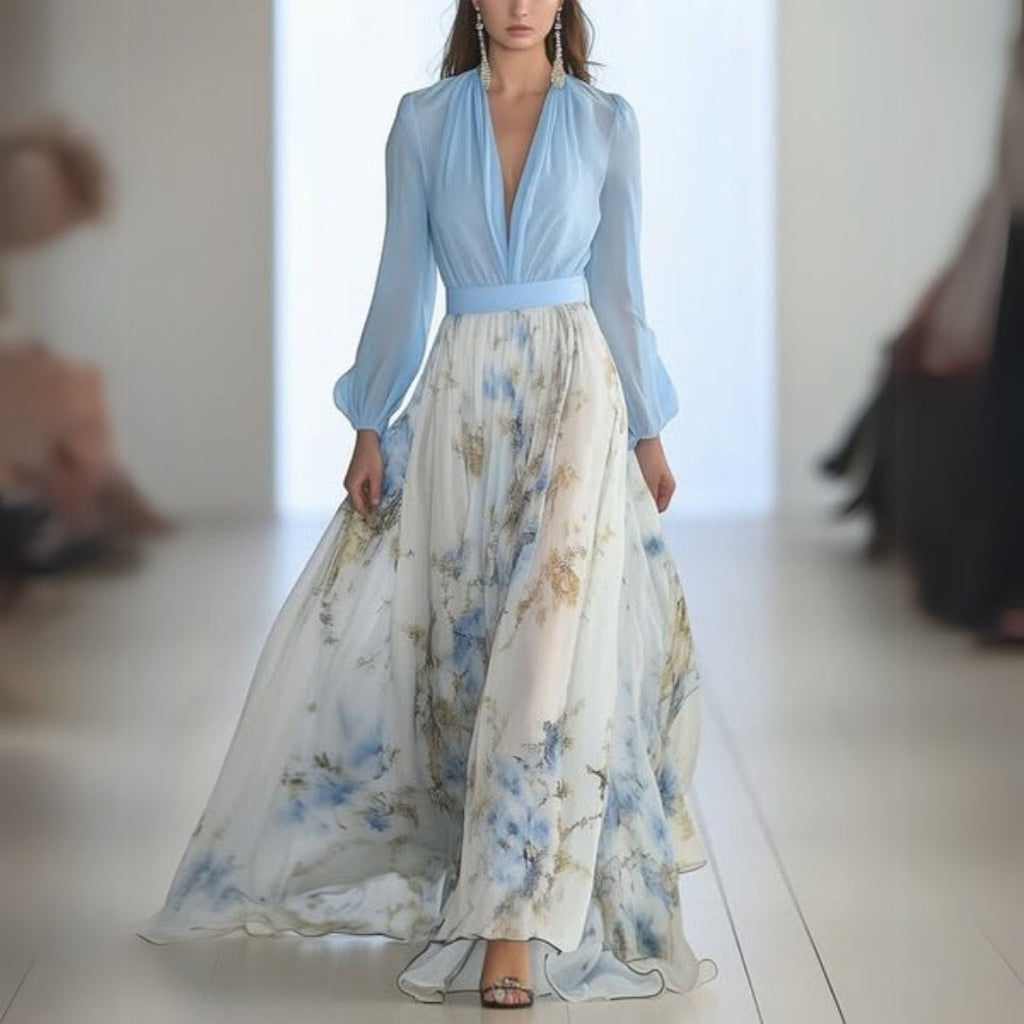 Elara Elegant Floral Maxi Dress