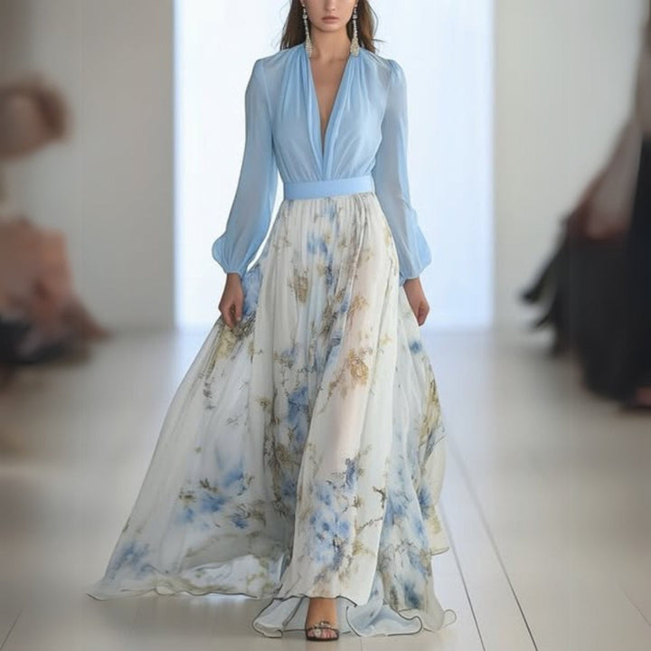 Elara Elegant Floral Maxi Dress