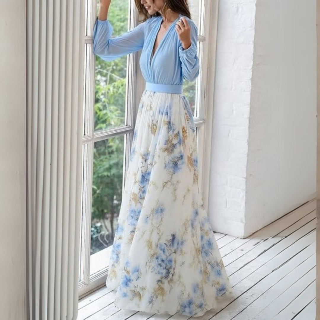Elara Elegant Floral Maxi Dress