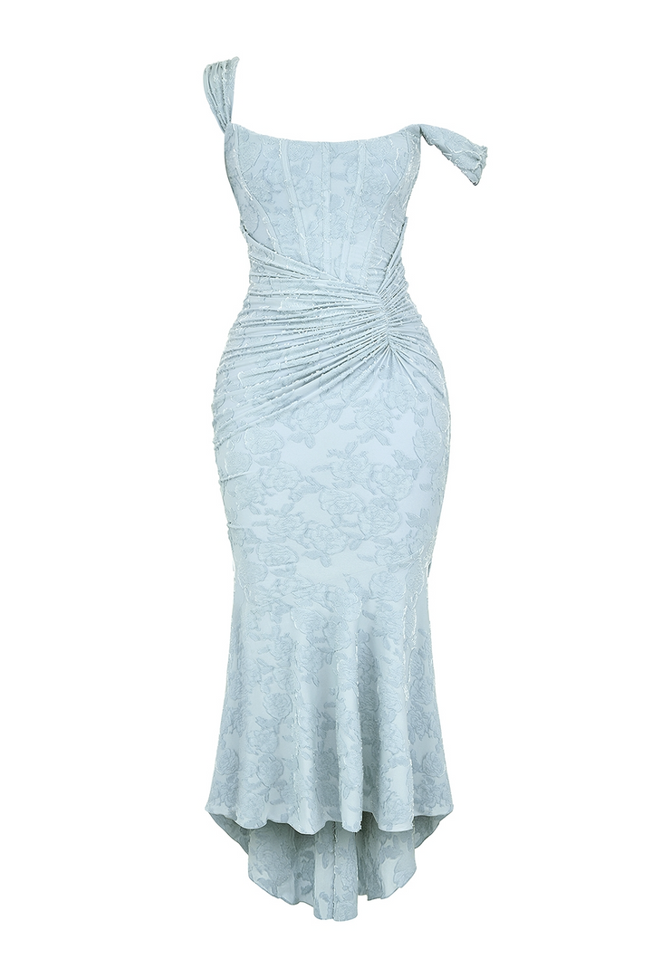 Elara Lace Corset Wedding Guest Maxi Dress