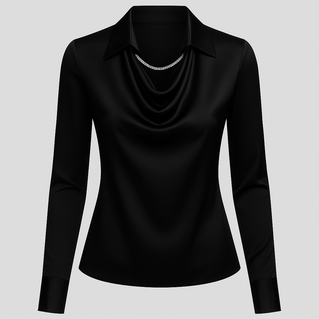 Serelise Satin Cowl Neck Long Sleeve Blouse