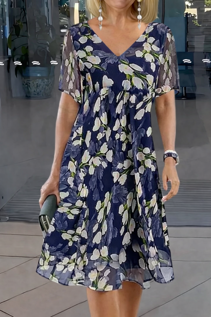 Stephanie Floral Print Double Tunic Dress