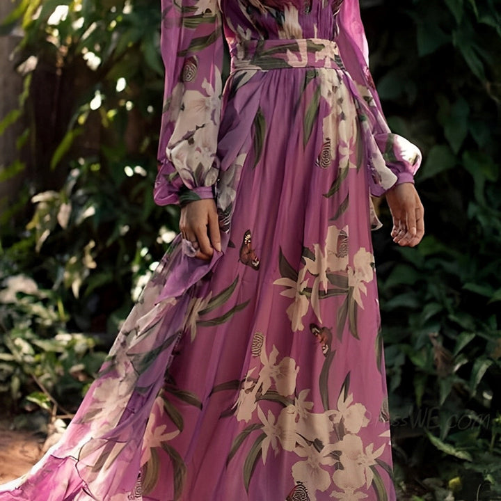 Natalie Floral V-Neck Maxi Dress