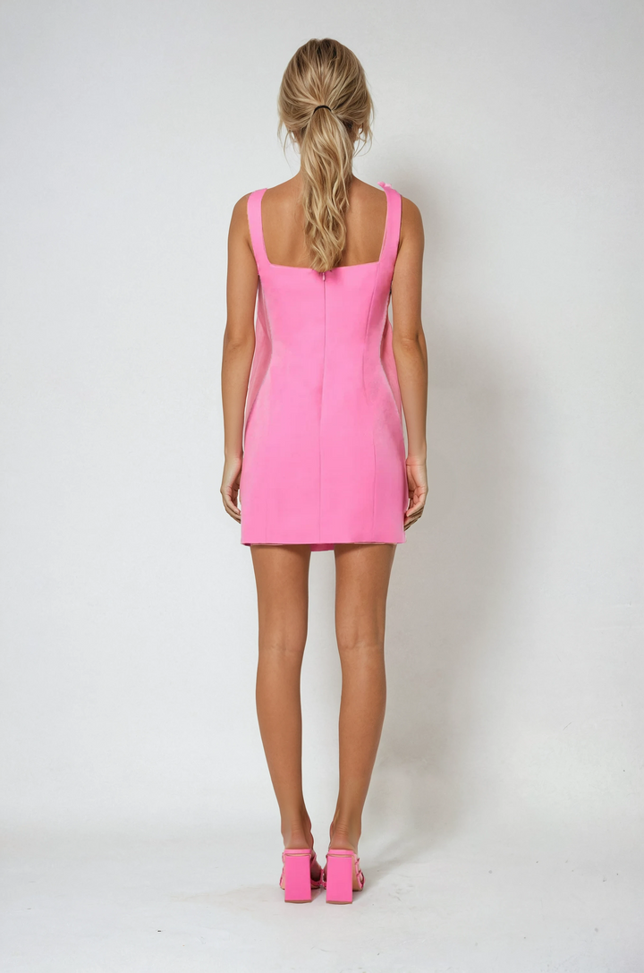Elodie Floral Appliqué Summer Cocktail Mini Dress