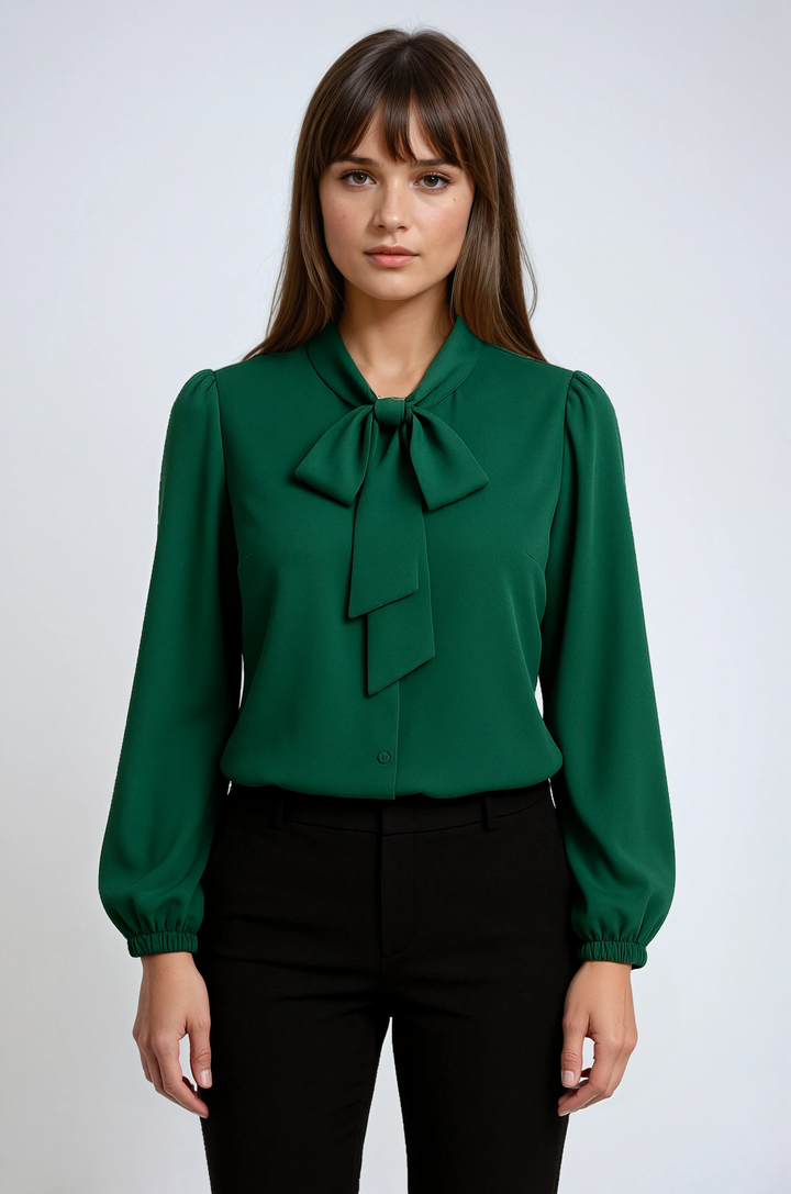 Vivienne Bow Neck Long Sleeve Blouse