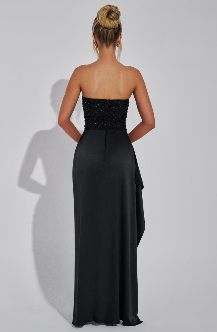 Emrielle Beaded Corset Evening Gown Maxi Dress