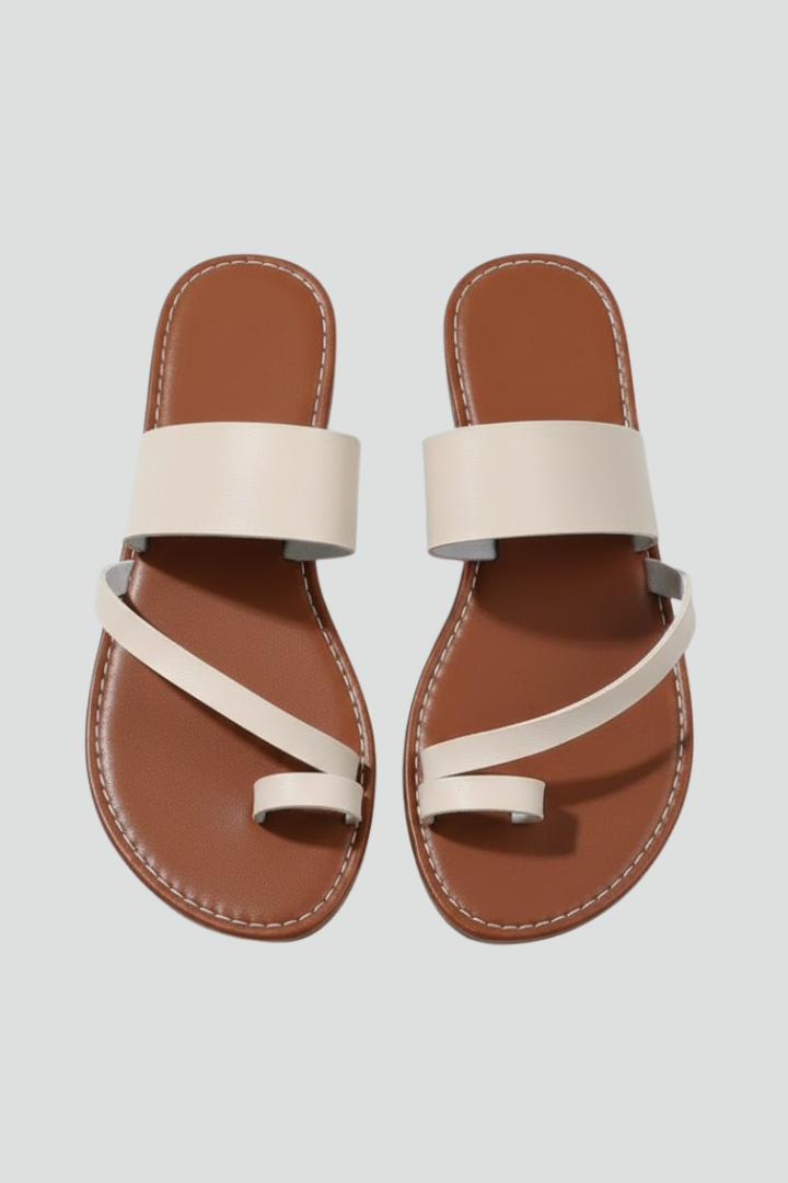 Jasmine Slip-On Sandals with Buckle Strap