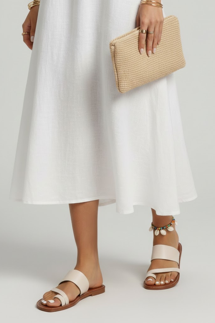 Jasmine Slip-On Sandals with Buckle Strap