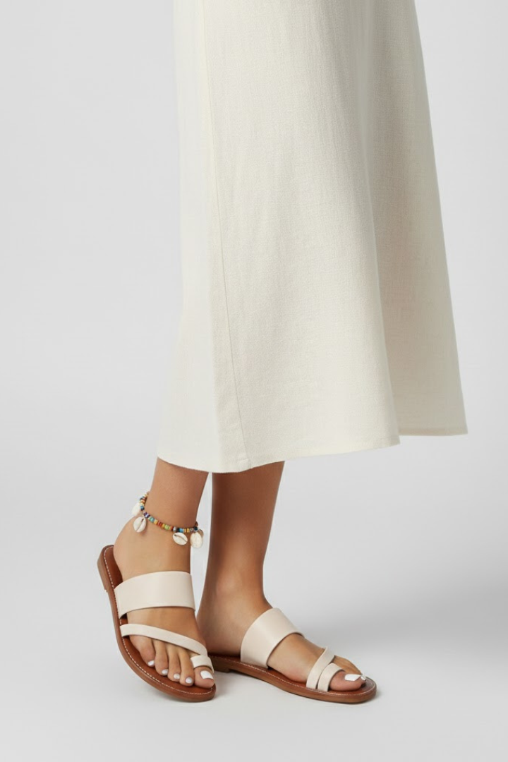 Jasmine Slip-On Sandals with Buckle Strap