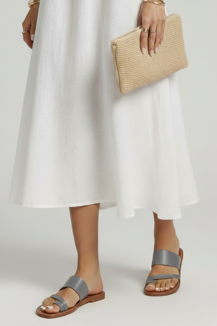 Jasmine Slip-On Sandals with Buckle Strap
