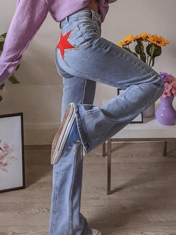 Virella Star Patch Flare Jeans
