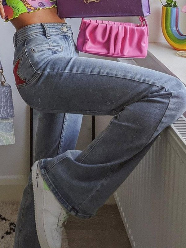 Virella Star Patch Flare Jeans