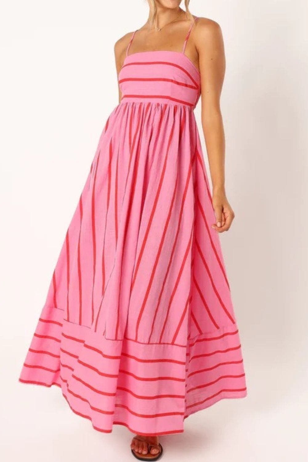 Delphine Striped Strapless Summer Maxi Dress