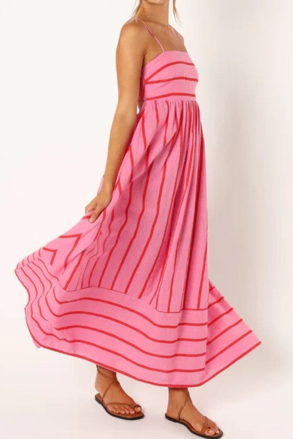 Delphine Striped Strapless Summer Maxi Dress