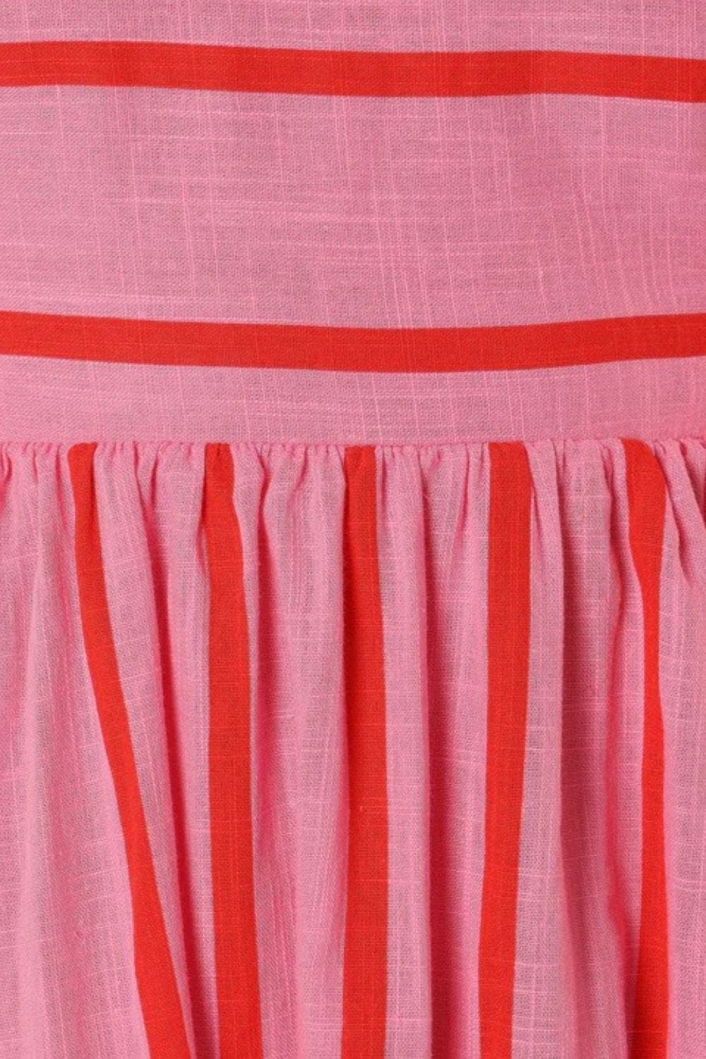 Delphine Striped Strapless Summer Maxi Dress