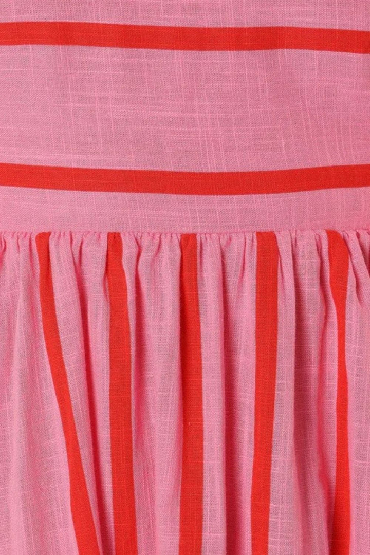 Delphine Striped Strapless Summer Maxi Dress