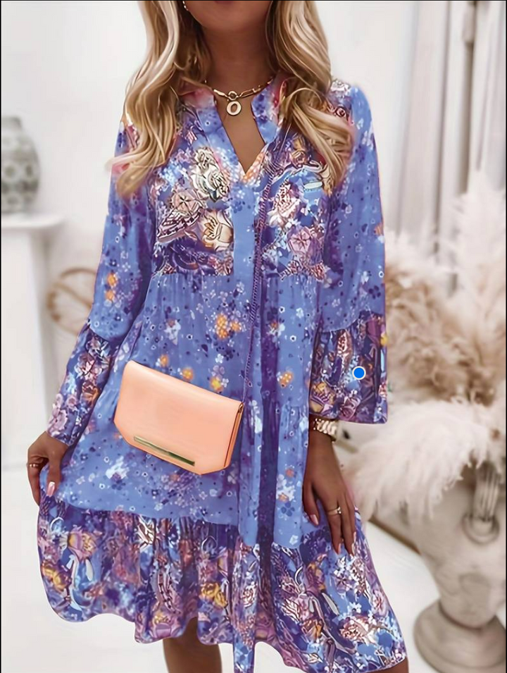Boho Floral Print Dress with Flowy Fit