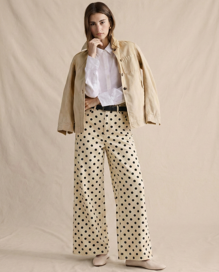 Elodie Polka Dot Wide-Leg Trouser