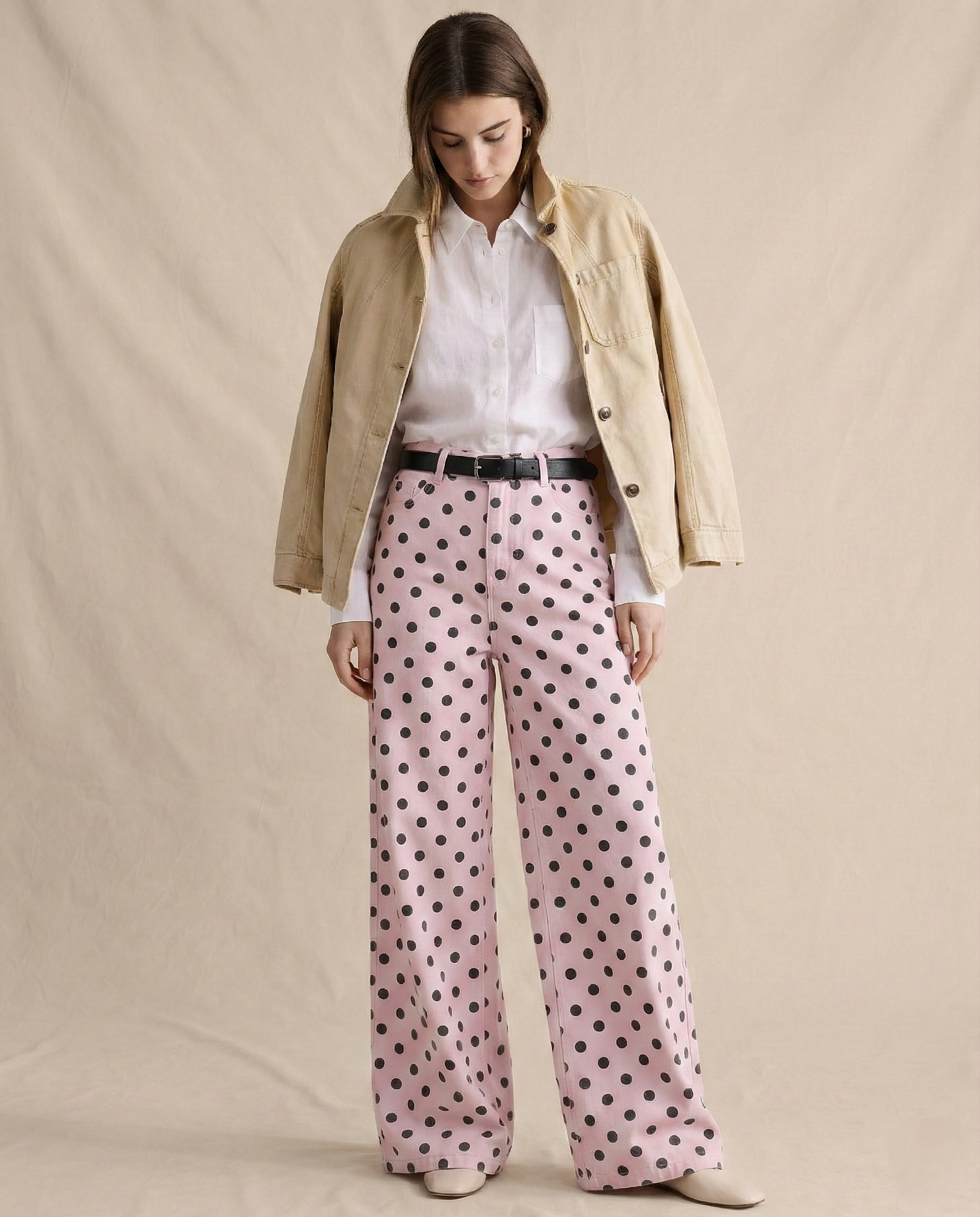 Elodie Polka Dot Wide-Leg Trouser