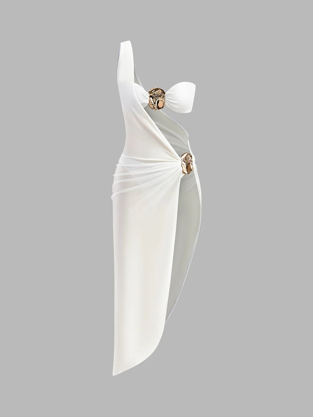 Aurelia Gold Detail Cut-Out Evening Dress