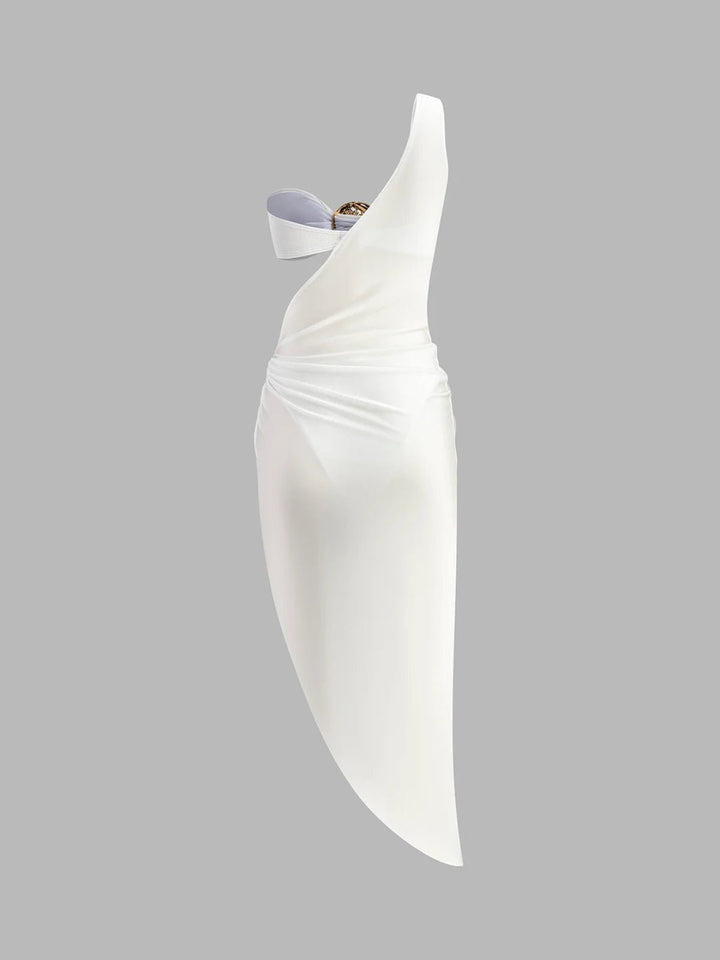 Aurelia Gold Detail Cut-Out Evening Dress