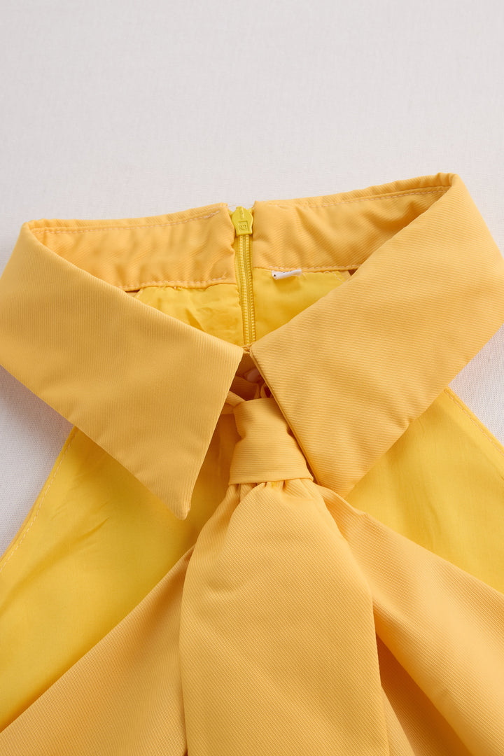 Sleeveless Halter Blouse | Neck Tie Detail | Elegant & Structured Fit