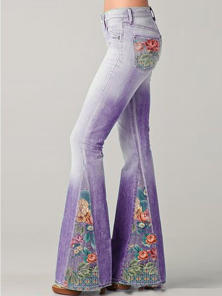 Rosalia Floral Embroidered Flare Jeans