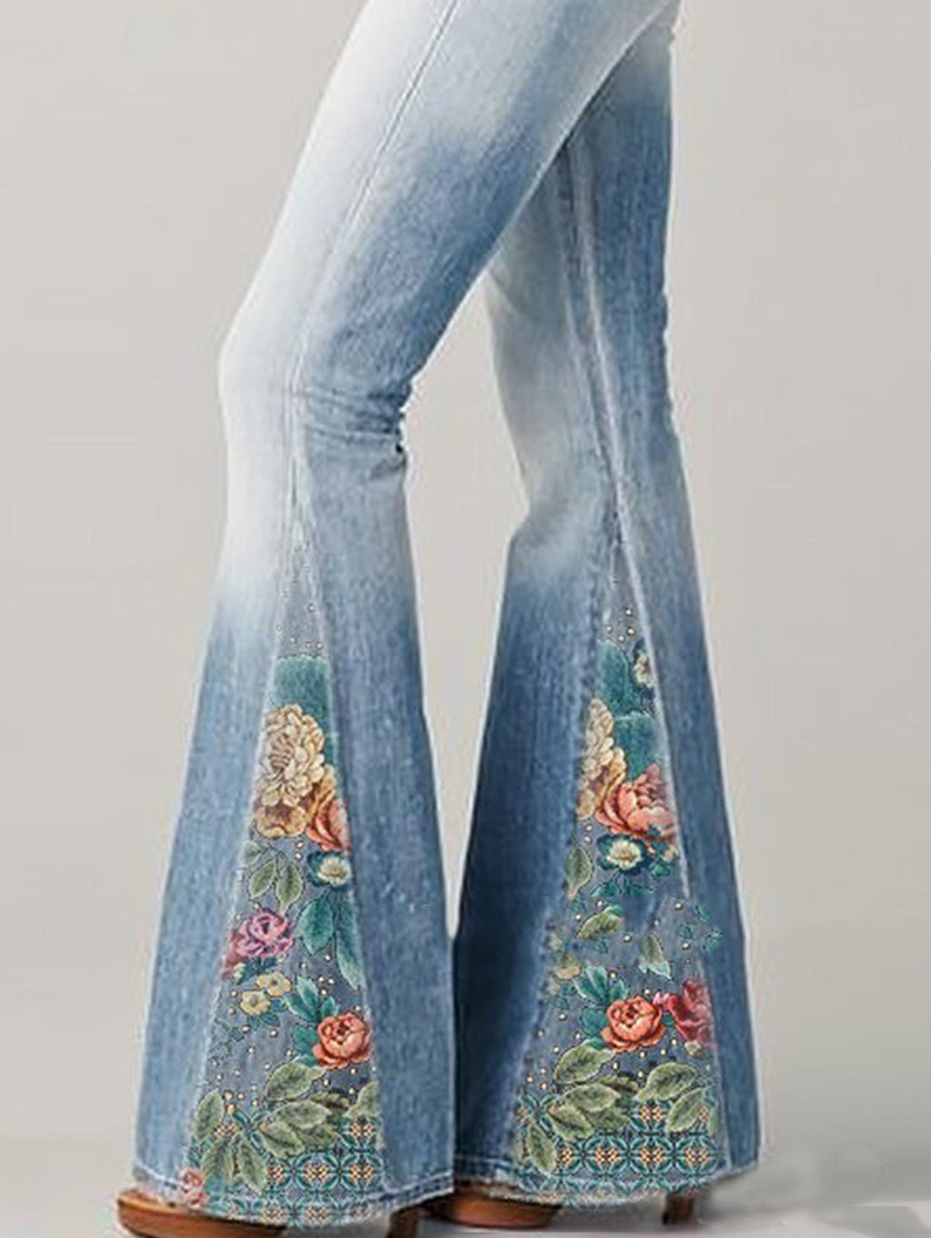 Rosalia Floral Embroidered Flare Jeans