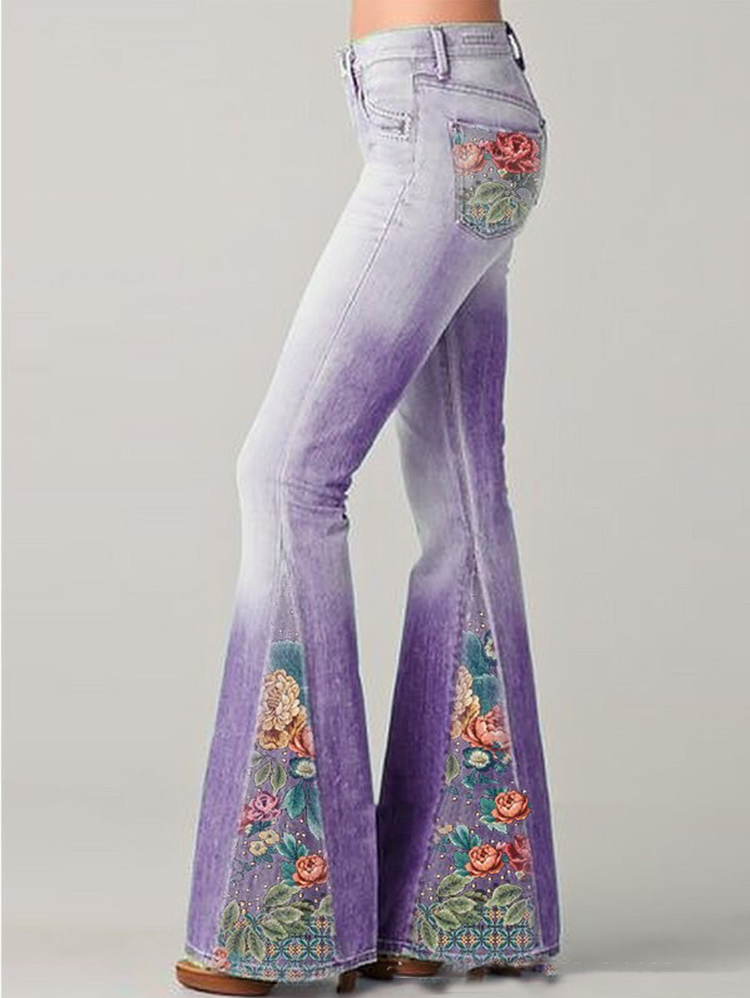Rosalia Floral Embroidered Flare Jeans
