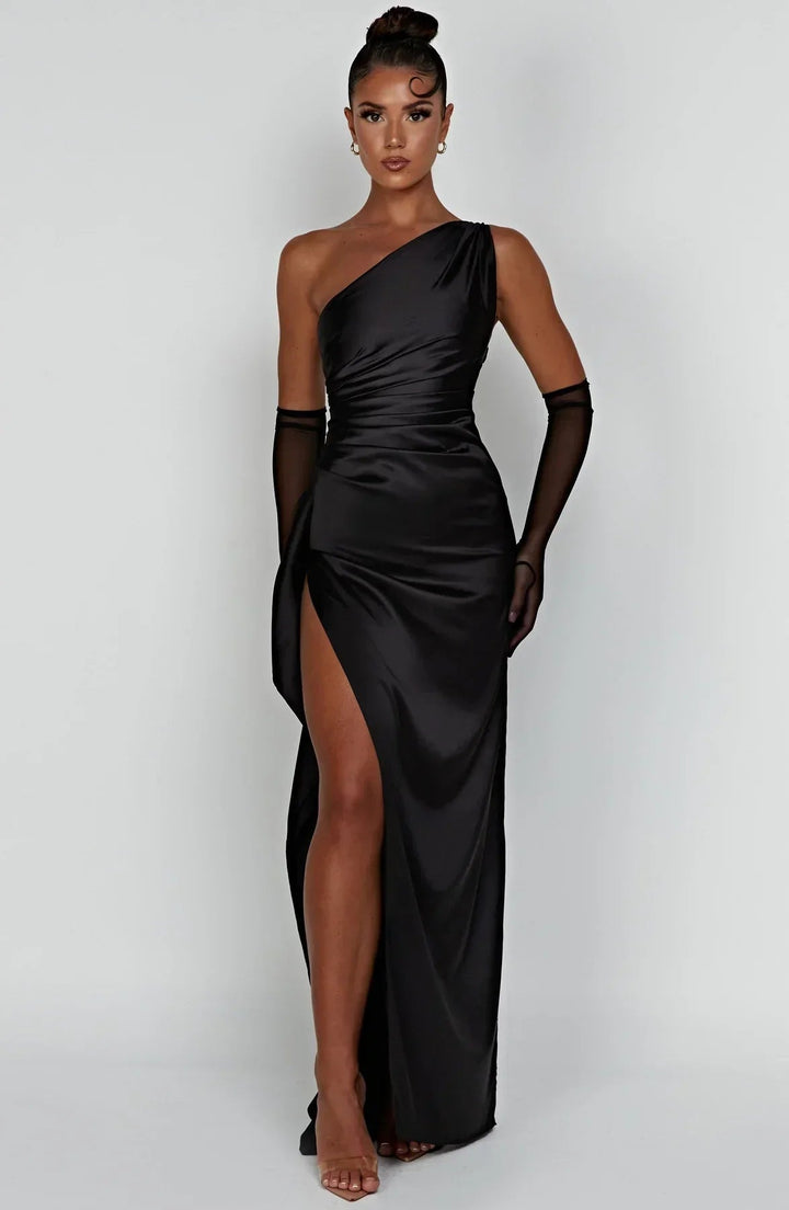 Seraphina Satin Evening Gown Maxi Dress
