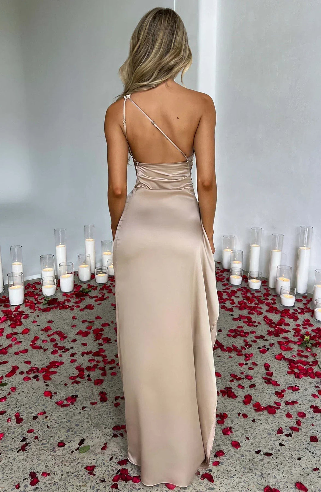 Seraphina Satin Evening Gown Maxi Dress