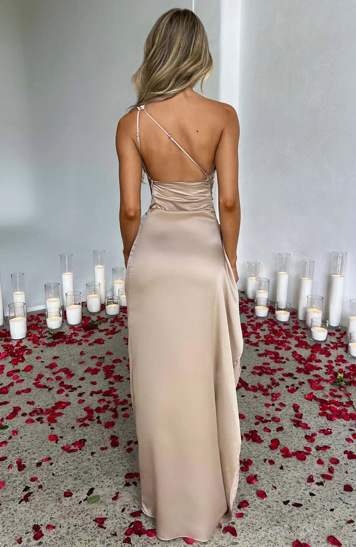 Seraphina Satin Evening Gown Maxi Dress