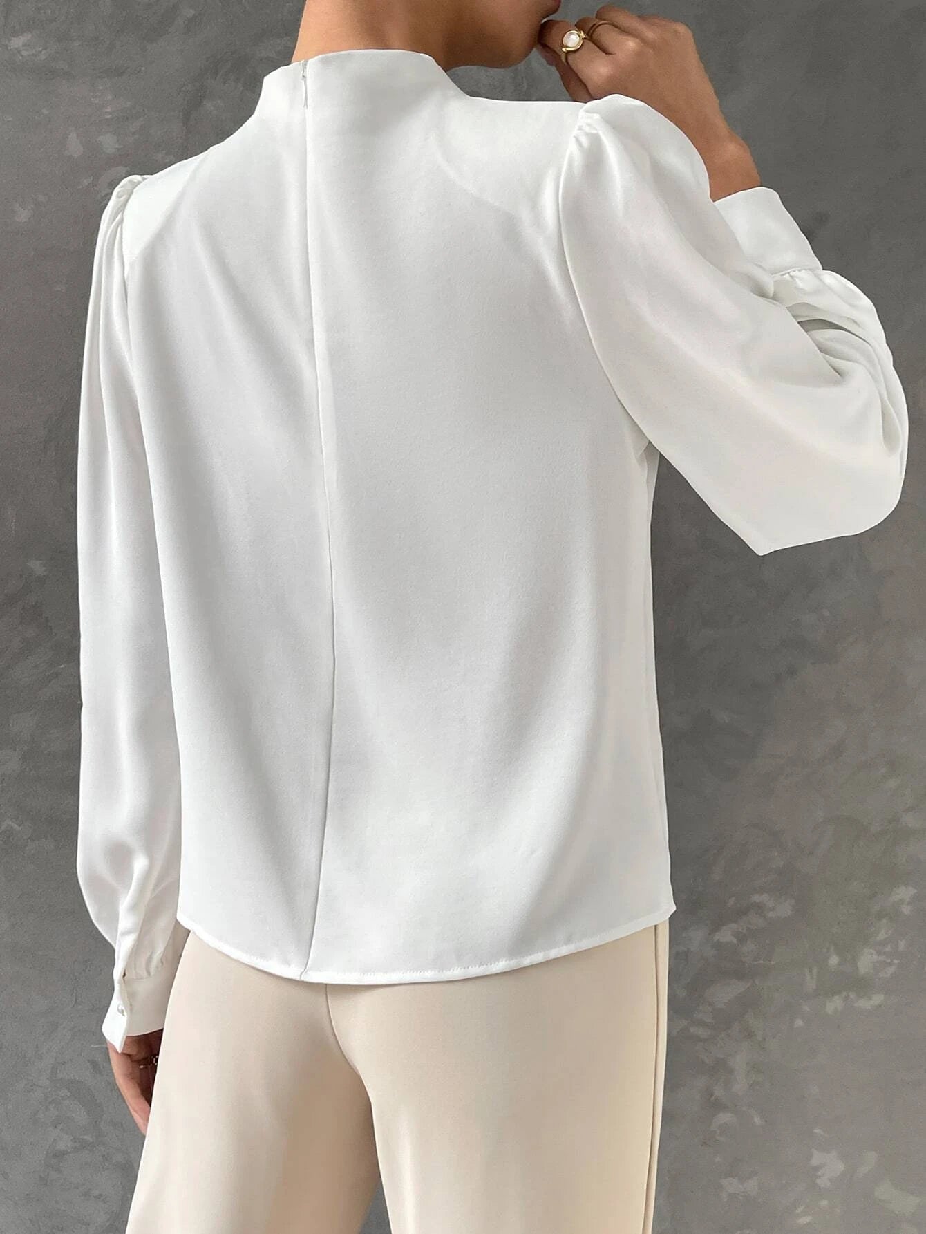 Vireline Draped Bishop Sleeve Blouse