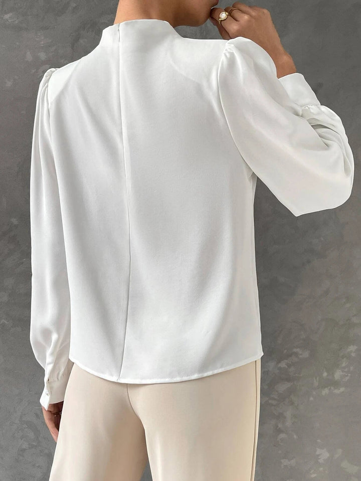Vireline Draped Bishop Sleeve Blouse