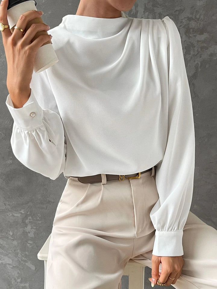 Vireline Draped Bishop Sleeve Blouse