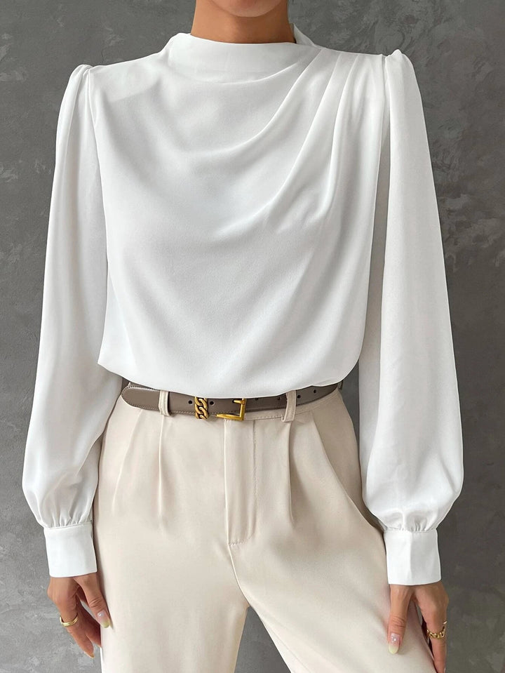 Vireline Draped Bishop Sleeve Blouse