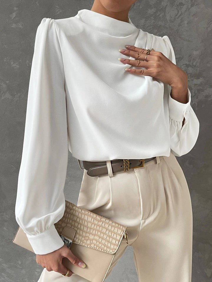 Vireline Draped Bishop Sleeve Blouse