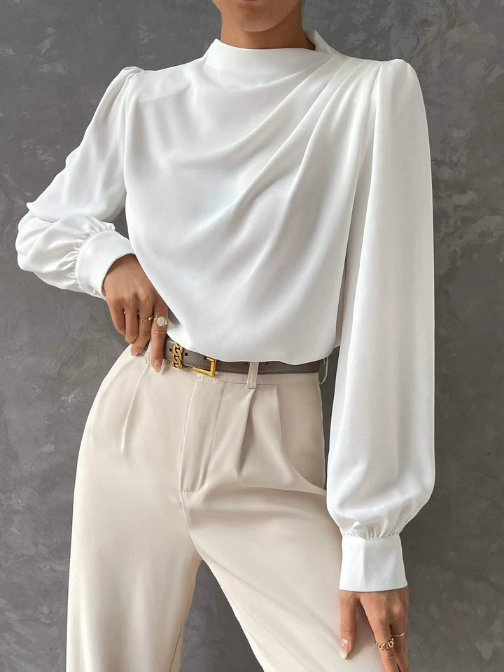 Vireline Draped Bishop Sleeve Blouse