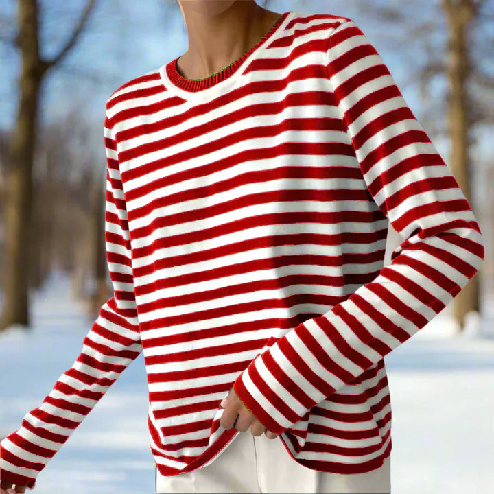 Rosalie Striped Long Sleeve Knit Top